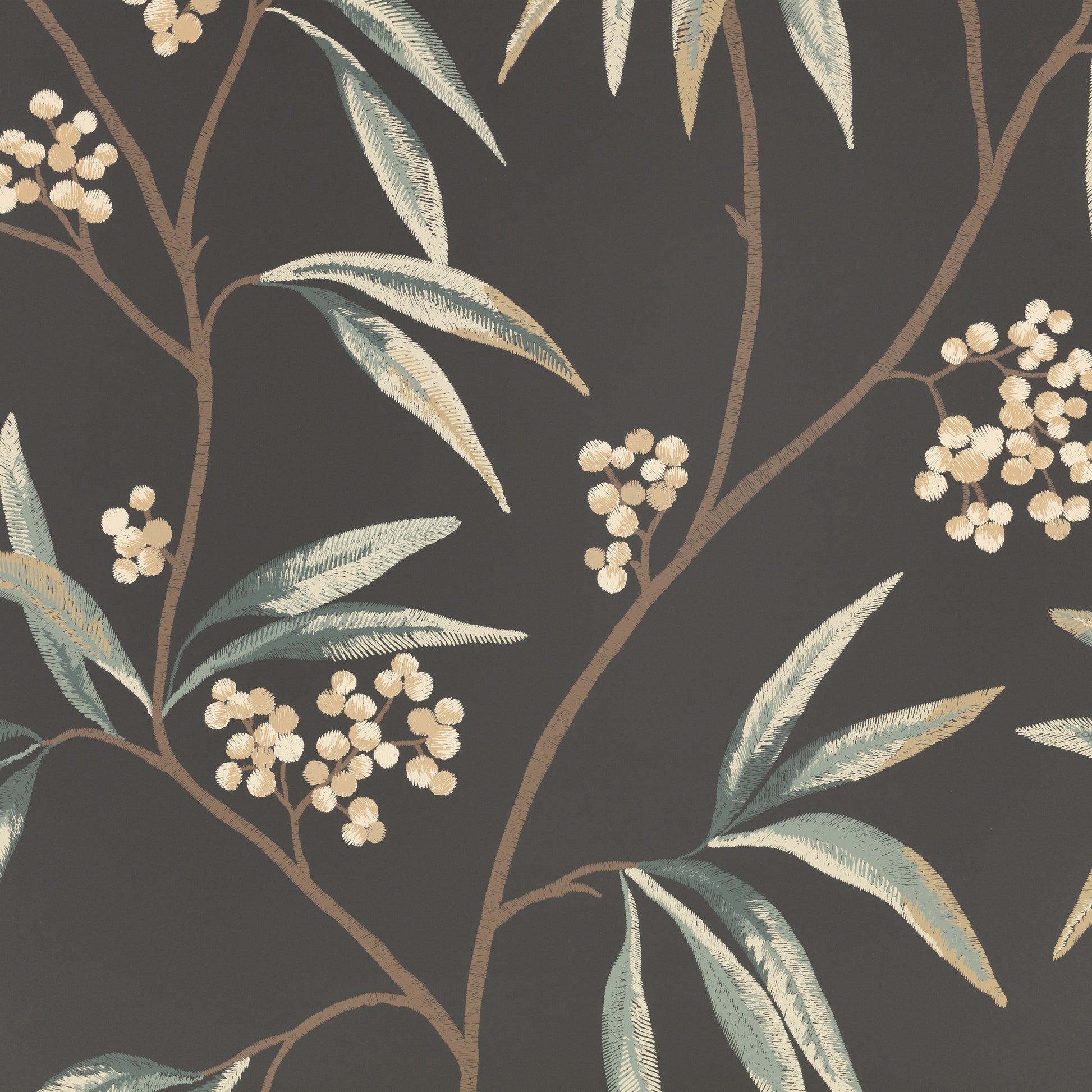 Pierre Frey Romo | Mima Wallcovering – Ebony — scenography