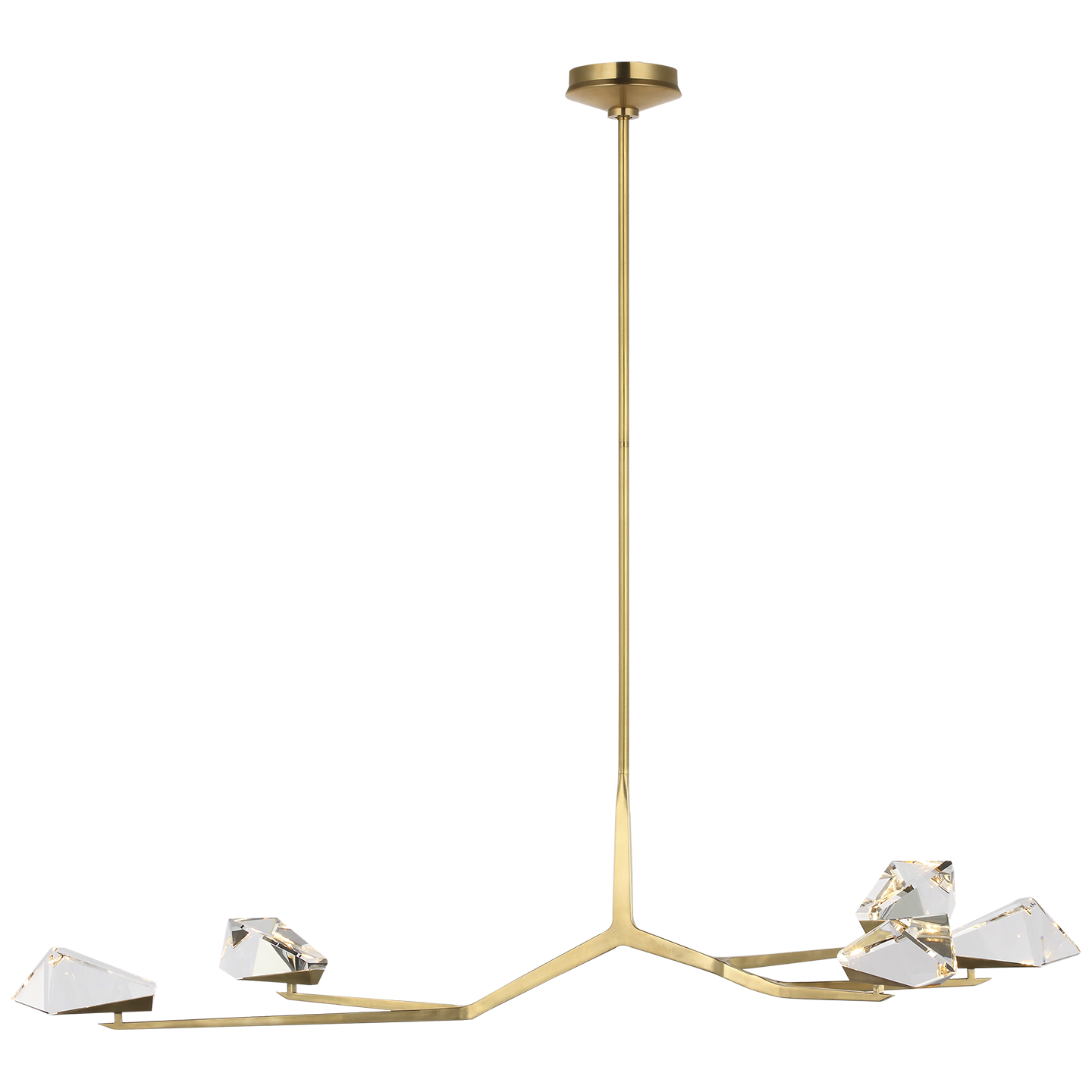Carraig 52 5 Light Chandelier - Natural Brass