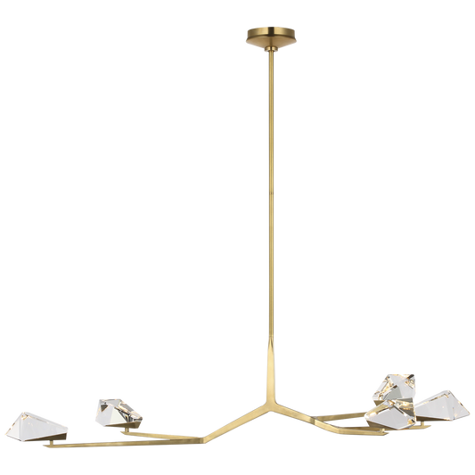 Carraig 52 5 Light Chandelier - Natural Brass