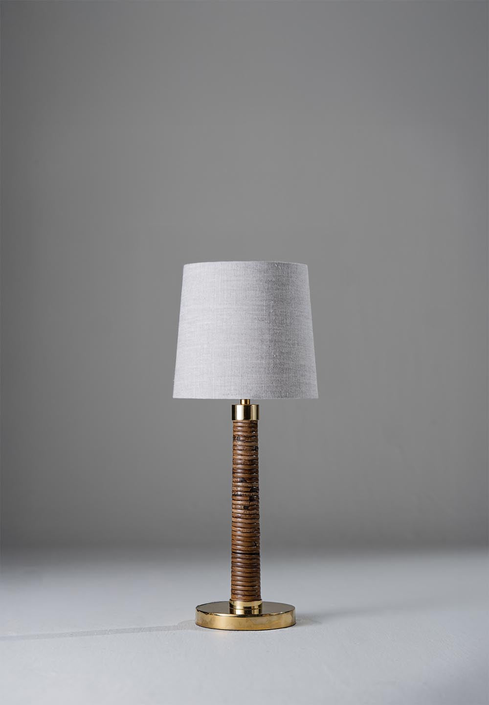 Holden Pillar Lamp - Dark Cane and Brass