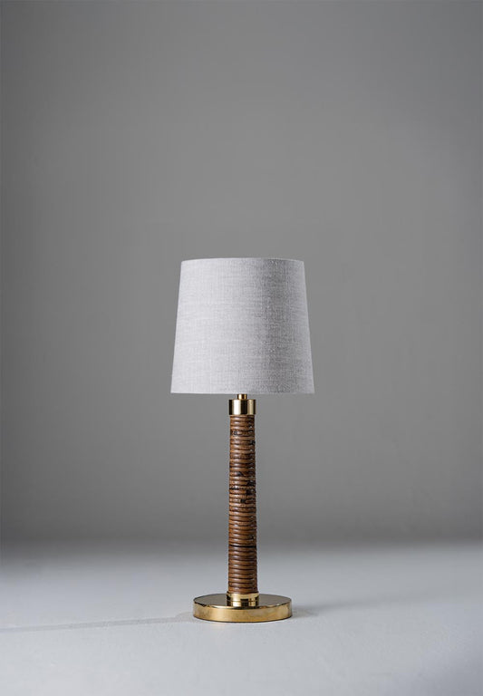 Holden Pillar Lamp - Dark Cane and Brass
