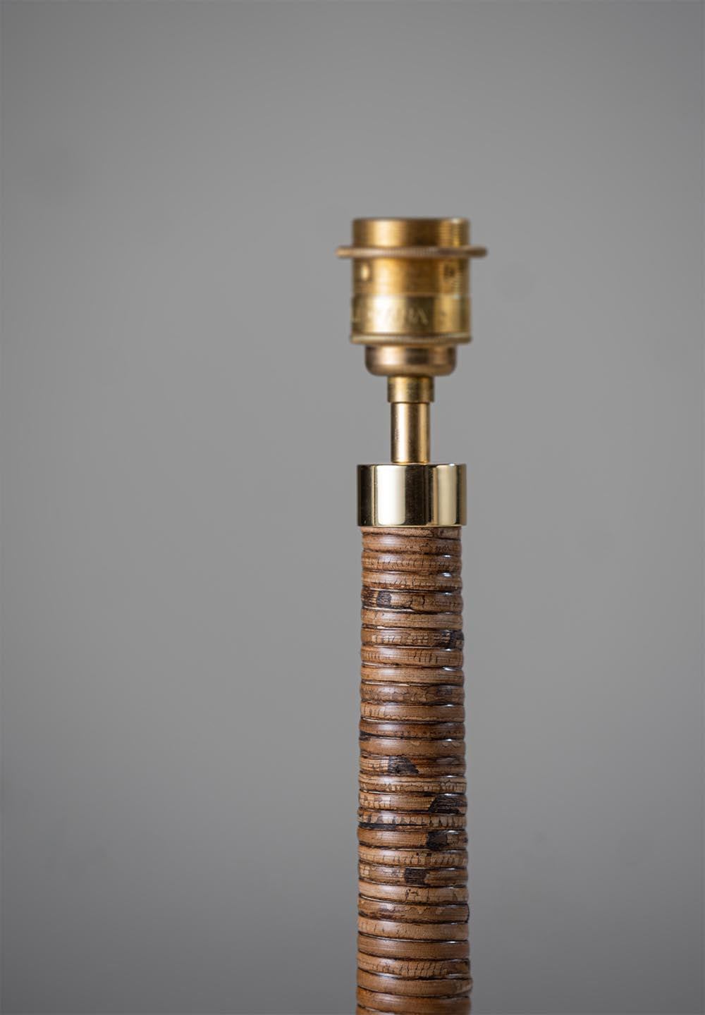 Holden Pillar Lamp - Dark Cane and Brass