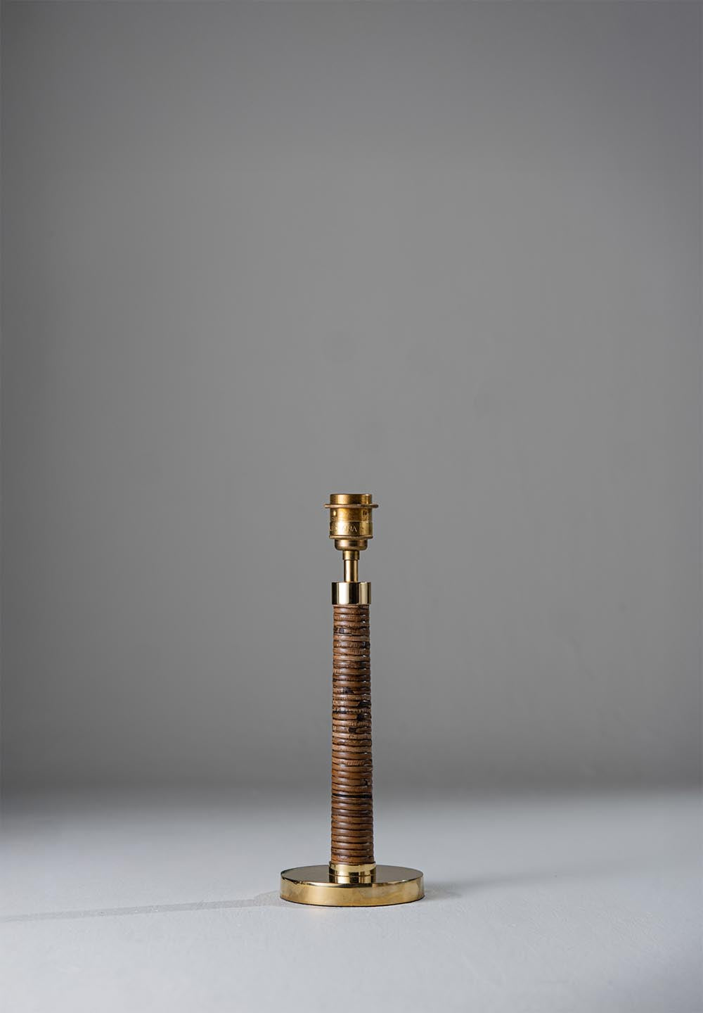 Holden Pillar Lamp - Dark Cane and Brass