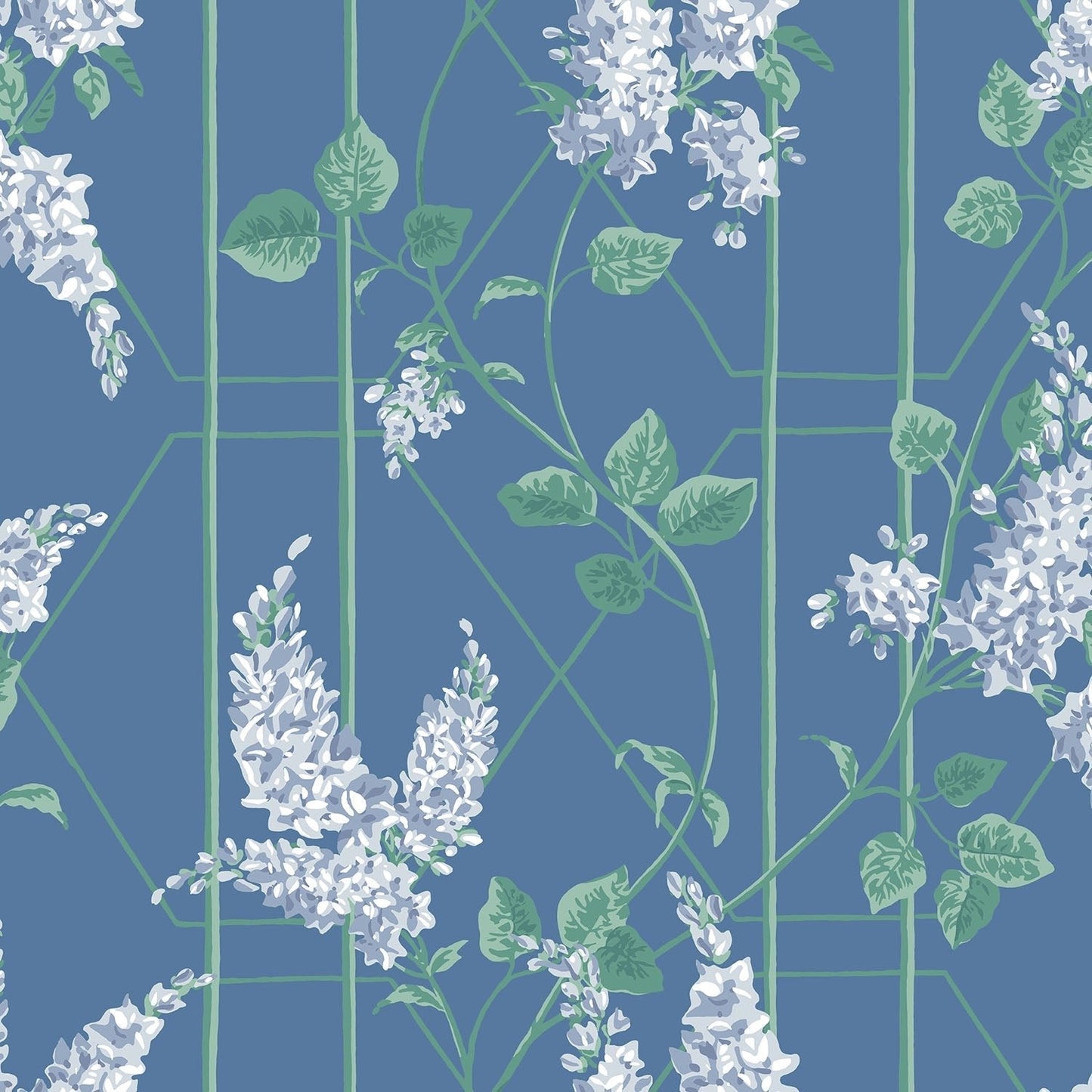 Cole & Son Wisteria - Powder Blue & Viridian on Cerulean Sky