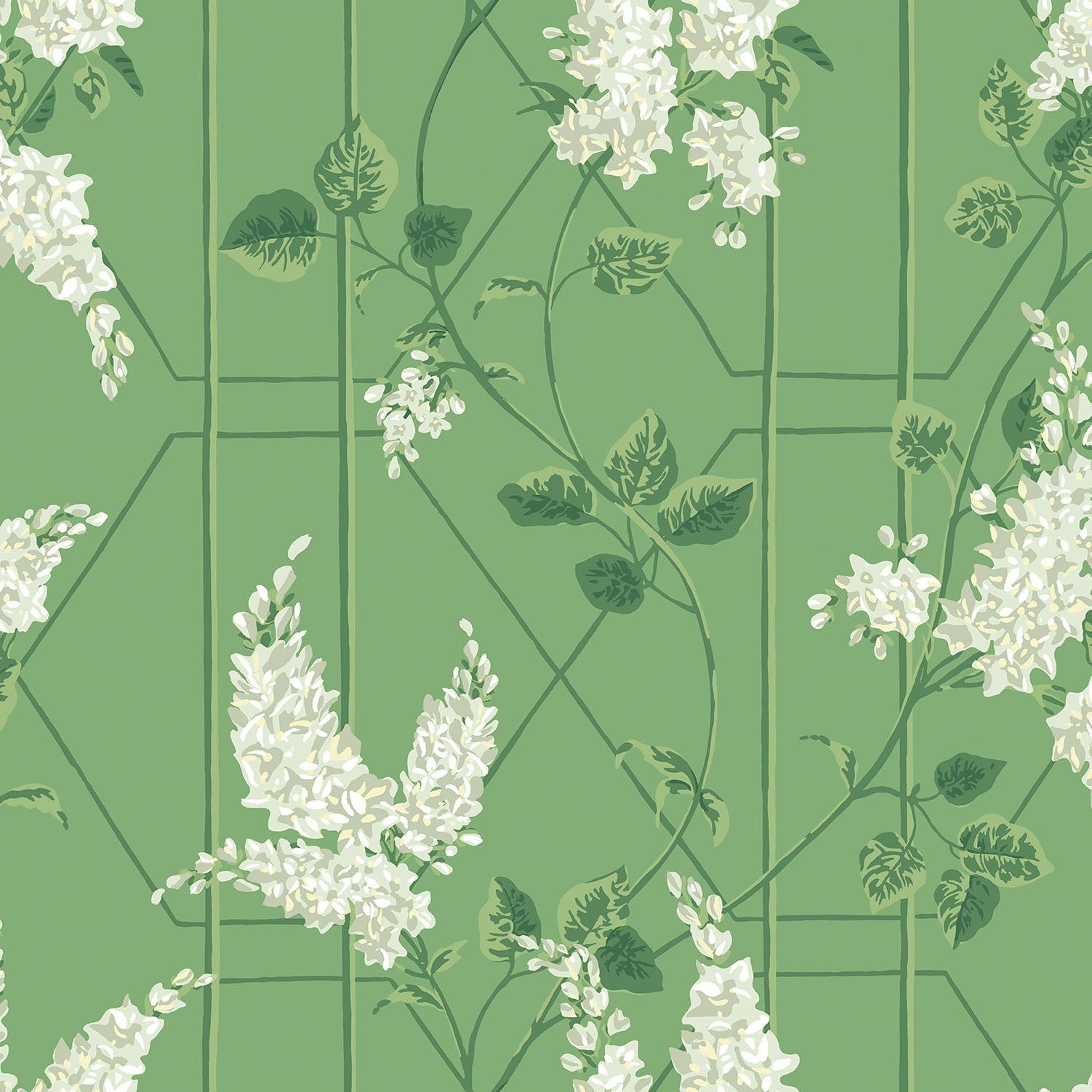 Cole & Son Wisteria - Sage on Leaf Green