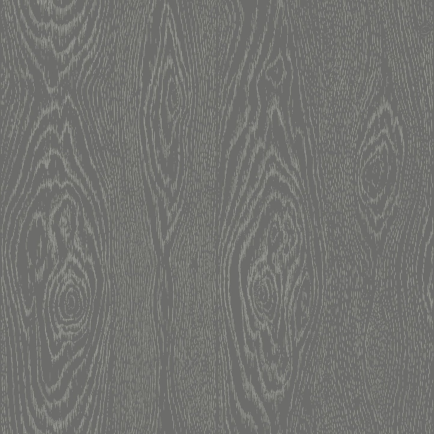 Cole & Son Wood Grain - Metallic Silver on Charcoal
