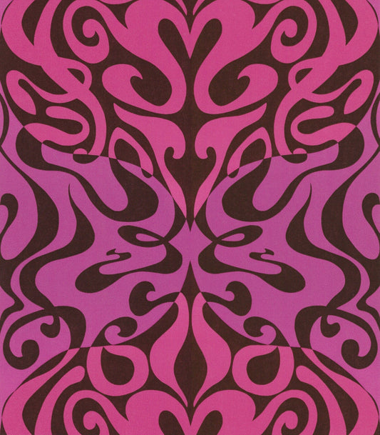 Cole & Son Woodstock wallpaper - Magenta on Soot