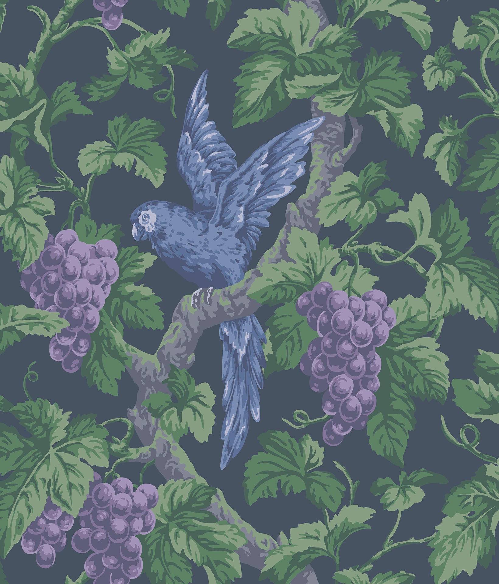 Cole & Son Woodvale Orchard - Violet, Purple & Forest on Ink