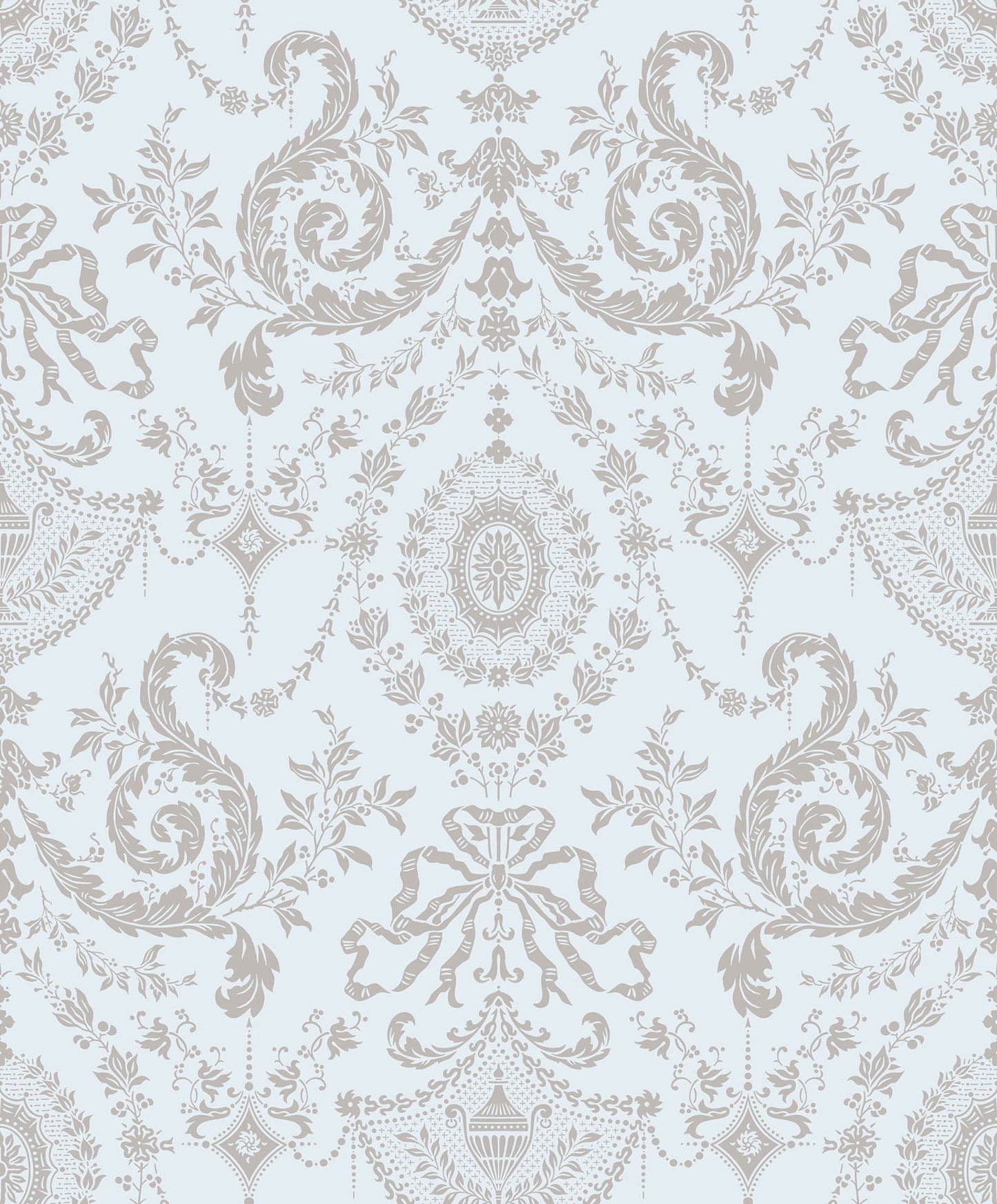 Cole & Son Woolverston wallpaper - Metallic Gilver on Pale Seafoam