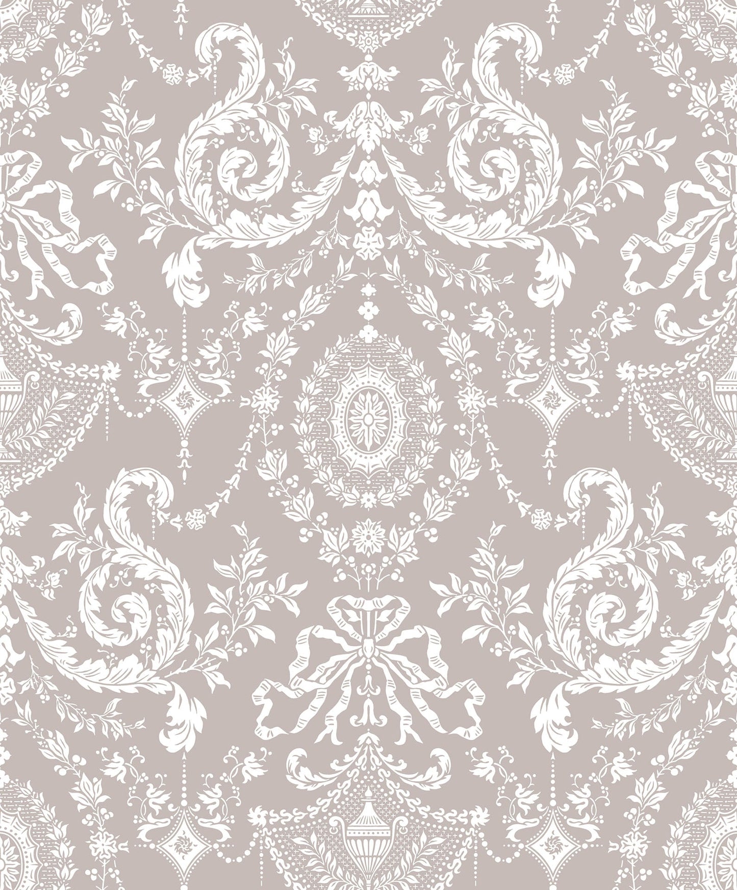 Cole & Son Woolverston - Chalk on Metallic Gilver