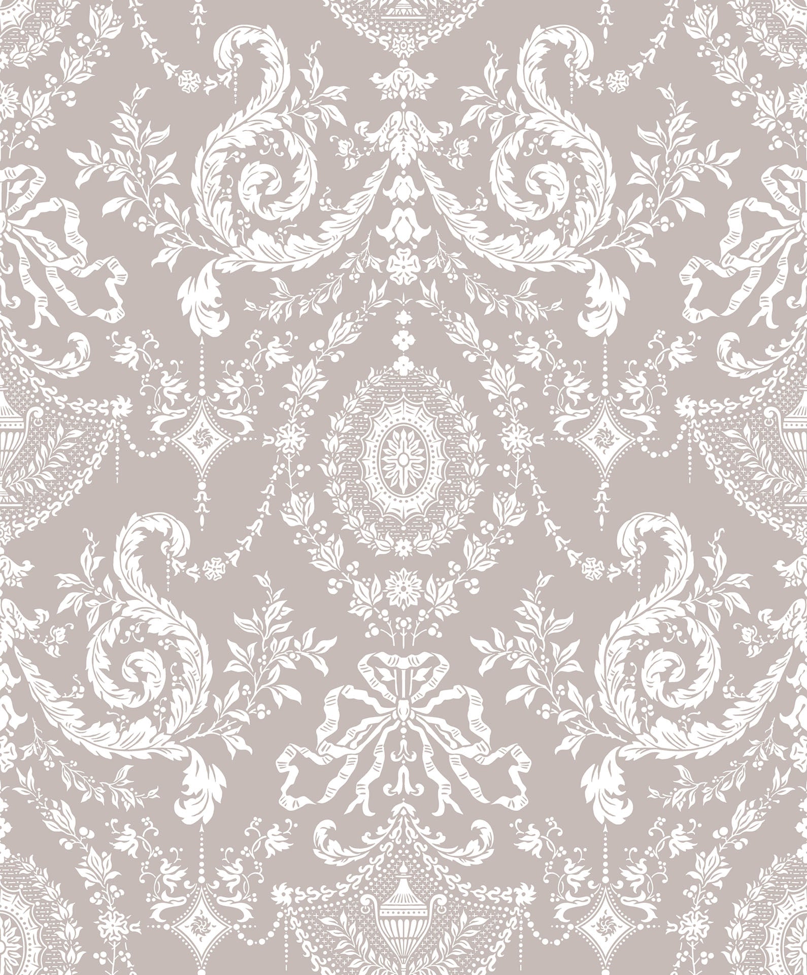 Cole & Son Woolverston - Chalk on Metallic Gilver