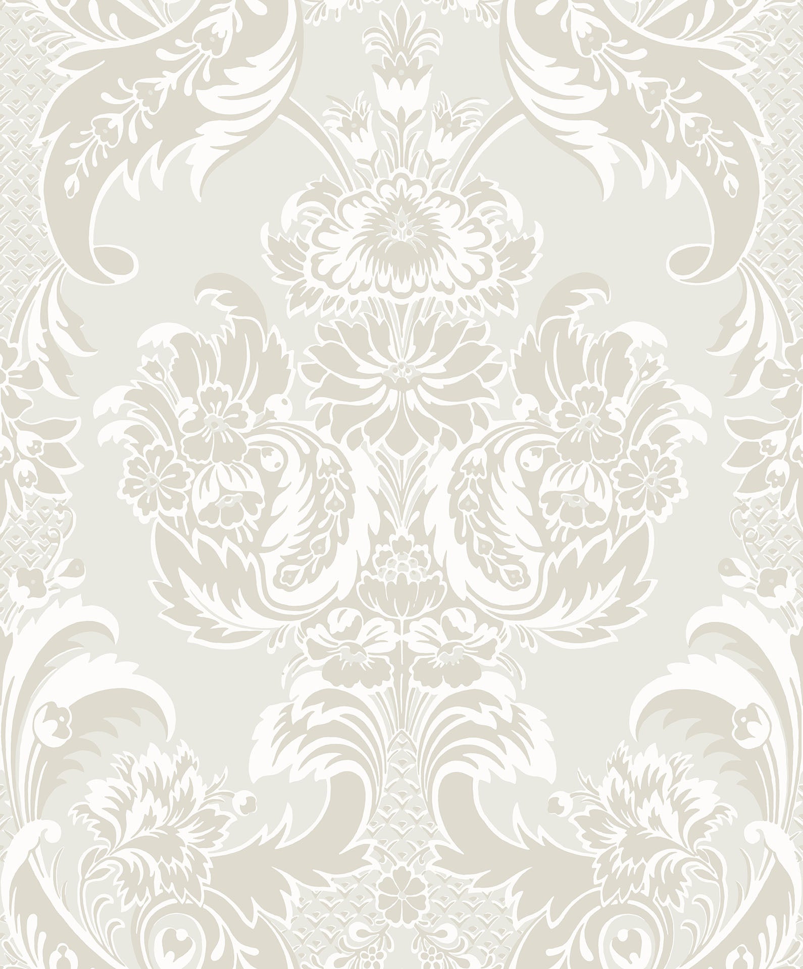 Cole & Son Wyndham - Chalk & Stone on Silver Mica