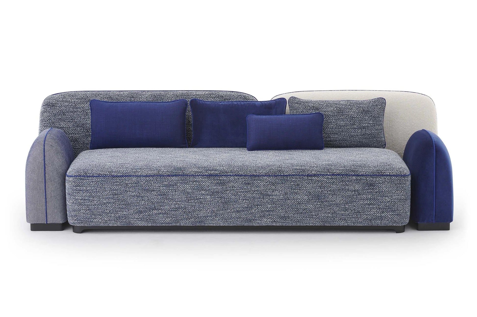Pierre Frey Dolmen - Lacquered beech; Upholstery: Piping - Simple seams - Stretched fabric; Cushion: Removable cushion(s) - Piping; Leg: Wooden base - Visible wood