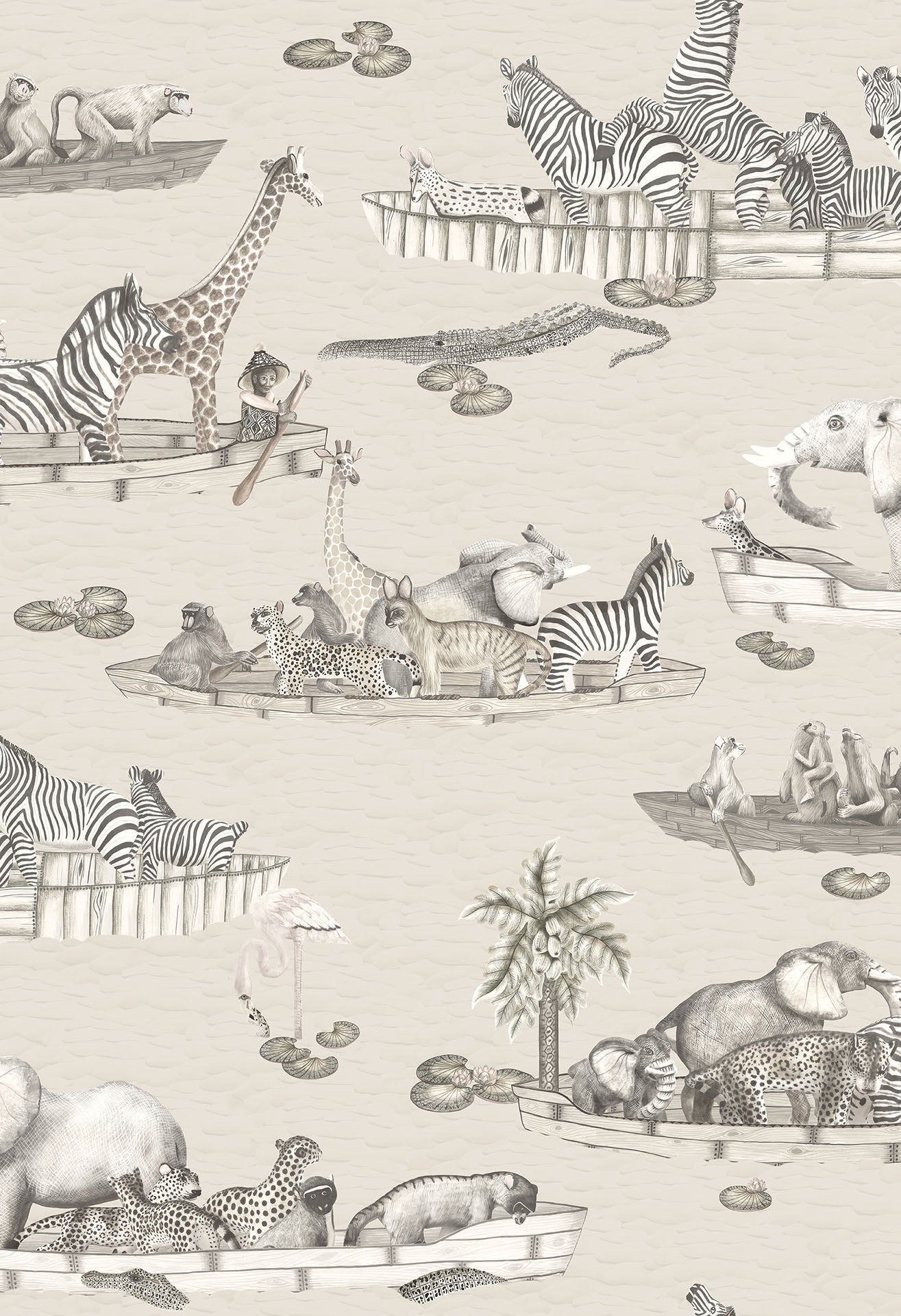Cole & Son Zambezi wallpaper - Soot on Stone