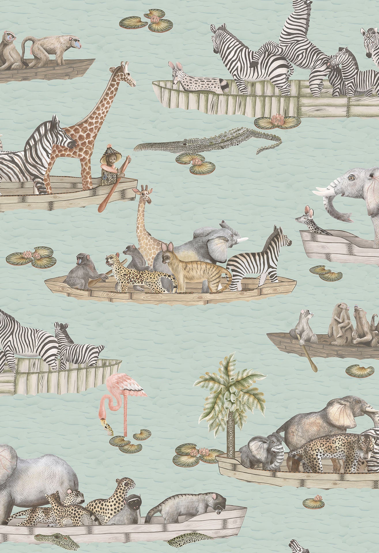 Cole & Son Zambezi - Multi on Seafoam