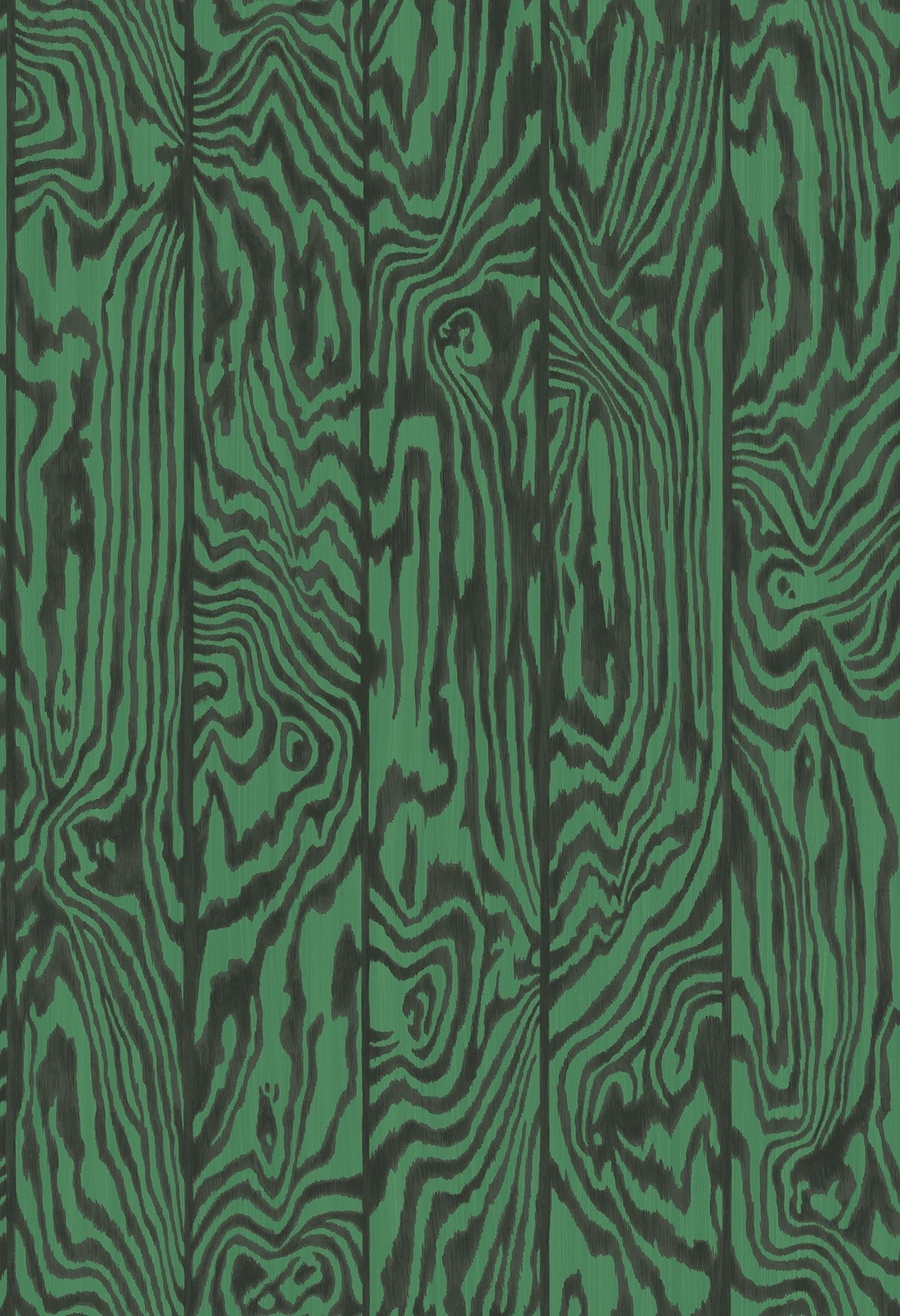 Cole & Son Zebrawood wallpaper - Charcoal on Emerald
