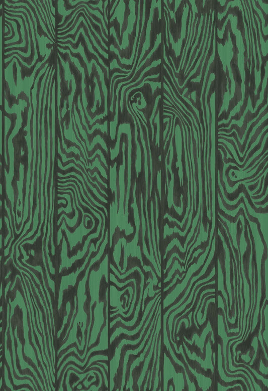 Cole & Son Zebrawood wallpaper - Charcoal on Emerald