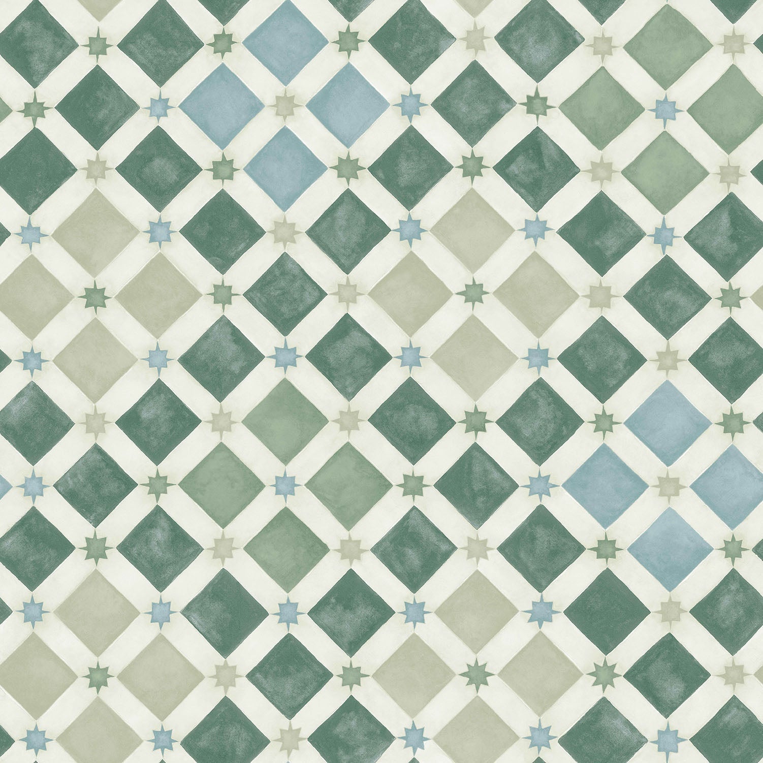 Cole & Son Zellige - Sage & Print Room Blue