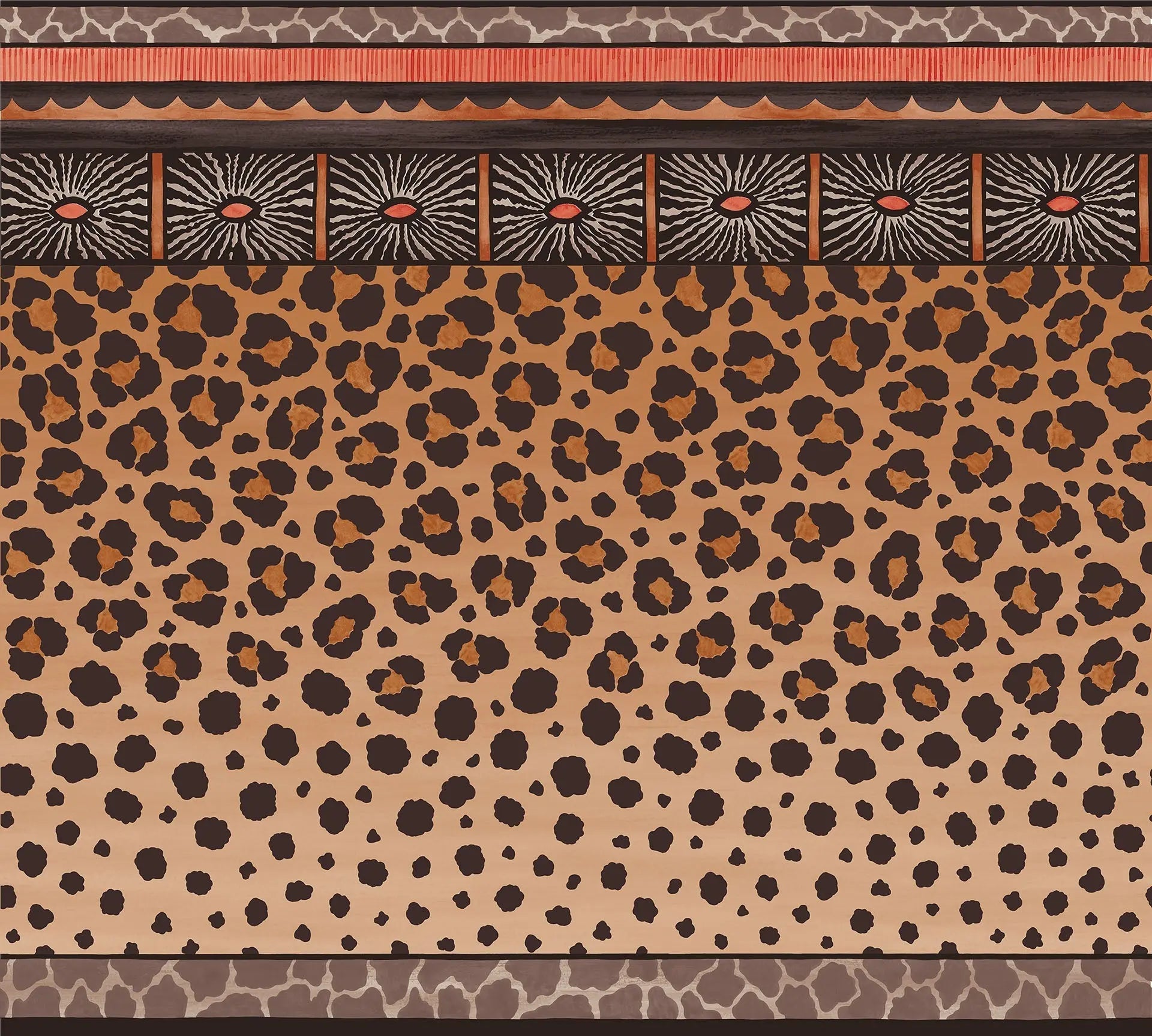 Cole & Son Zulu Border wallpaper - Ginger & Soot