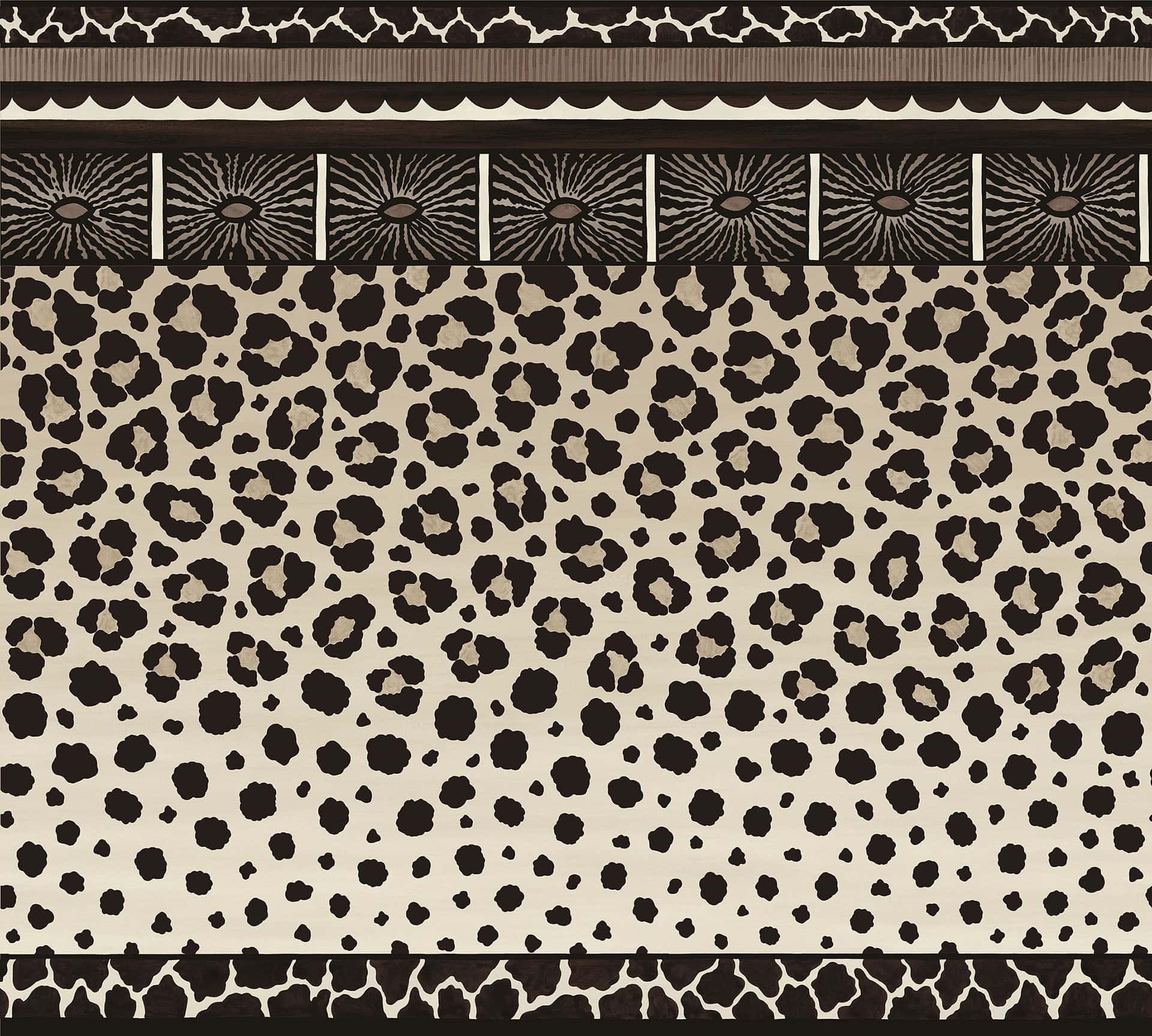 Cole & Son Zulu Border - Linen & Black