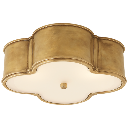 Basil 17 inch Flush Mount in Natural Brass