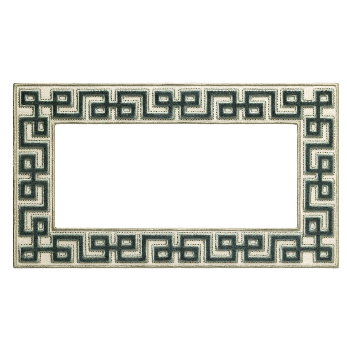 Lennox Velvet Appliqué Rectangle — Verdigris