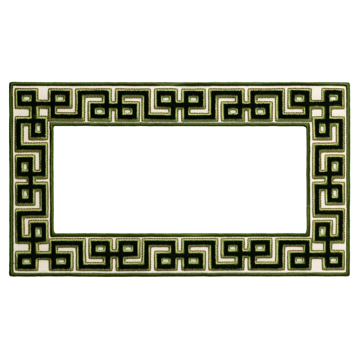 Lennox Velvet Appliqué Rectangle — Emerald