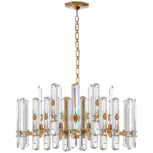 Bonnington Large Chandelier in Hand-Rubbed Antique Brass