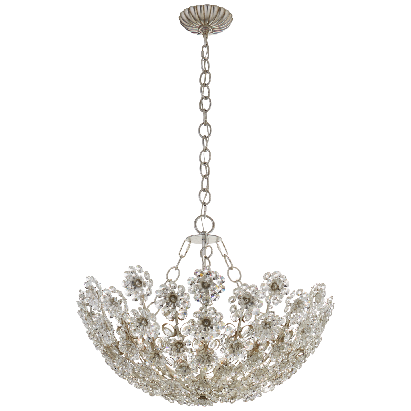 Claret Short Chandelier - Burnished Silver Leaf