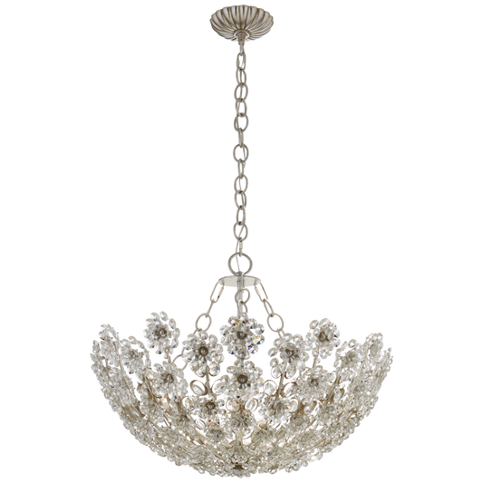 Claret Short Chandelier - Burnished Silver Leaf