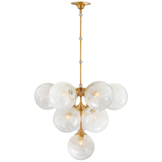 Cristol Tiered Chandelier in Hand-Rubbed Antique Brass