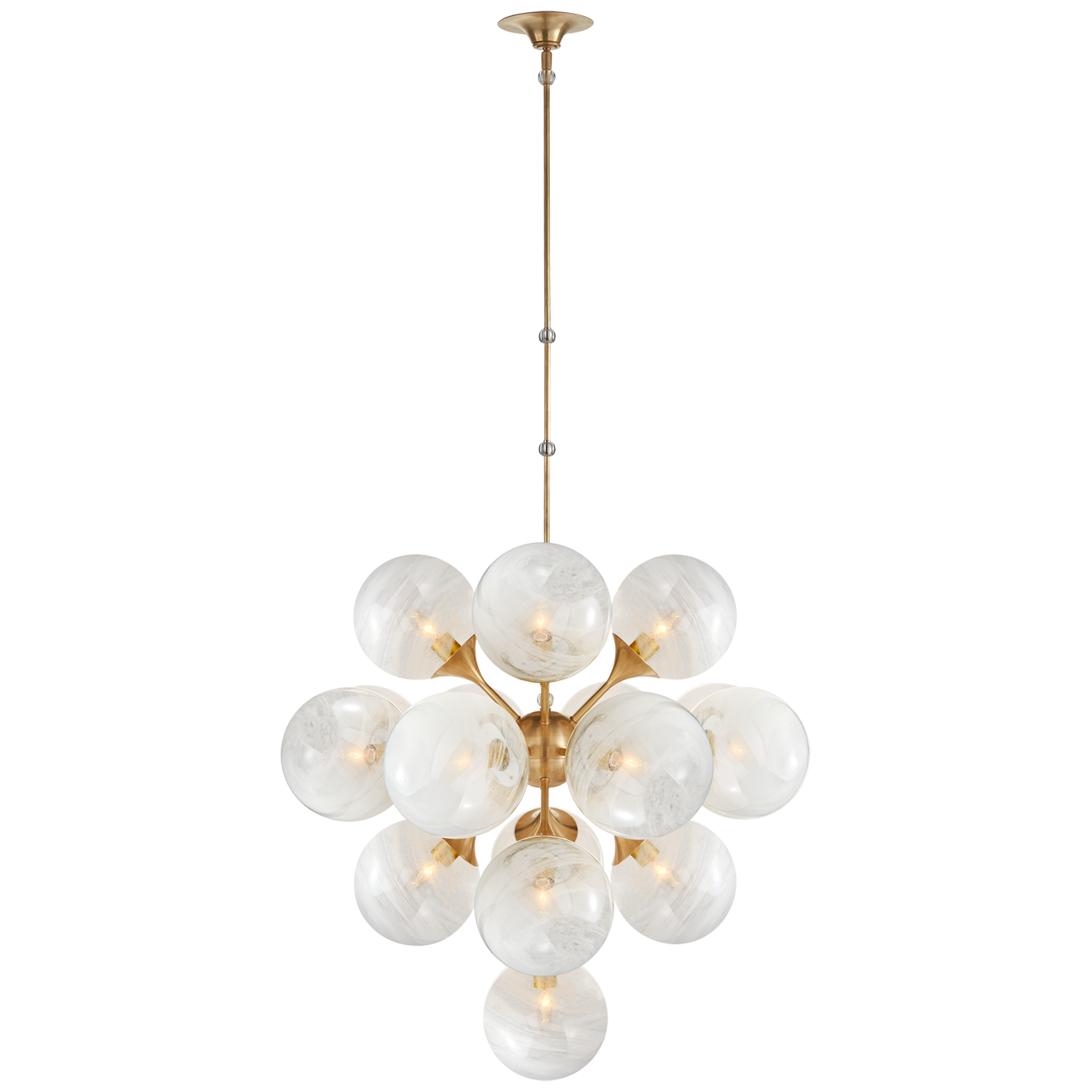 Cristol Large Tiered Chandelier - Hand-Rubbed Antique Brass