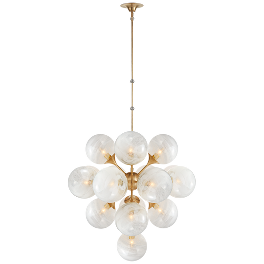 Cristol Large Tiered Chandelier - Hand-Rubbed Antique Brass