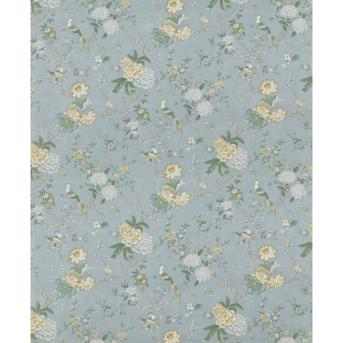 GP & J Baker | Oriental Bird Signature fabric - Soft Blue