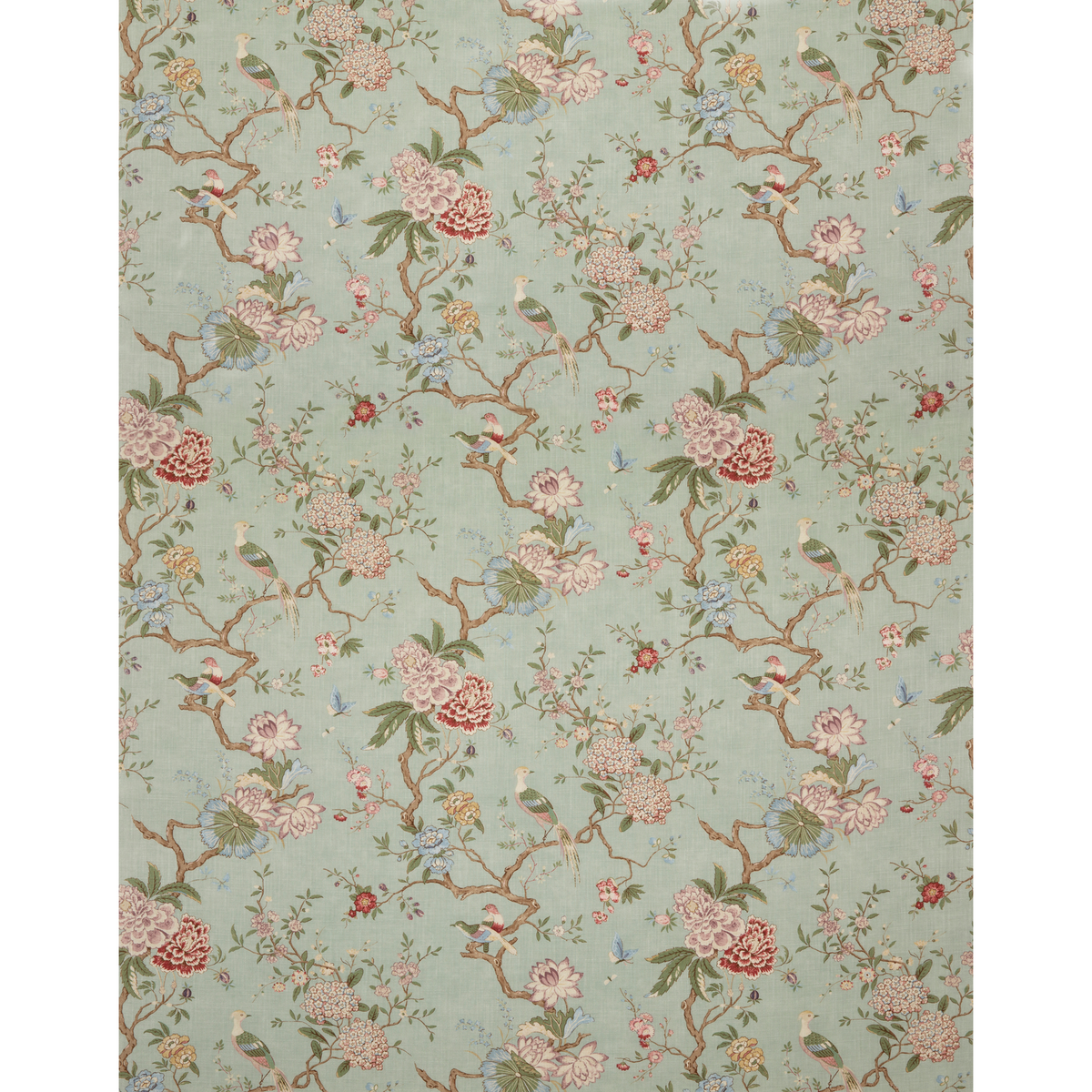 GP & J Baker | Oriental Bird Signature fabric - Eau De Nil