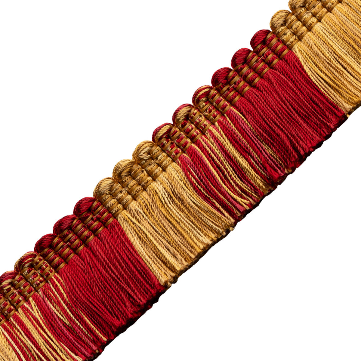 Katerina Blocked Brush Fringe — Gilded Vermillion