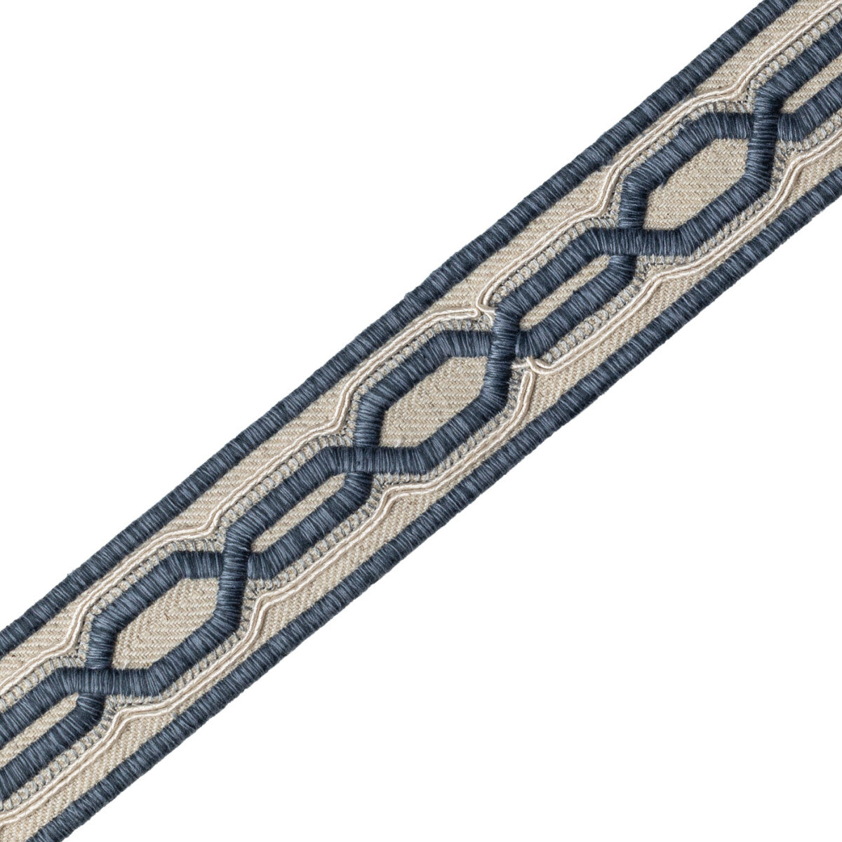 Trelliane Embroidered Border — Slate Blue