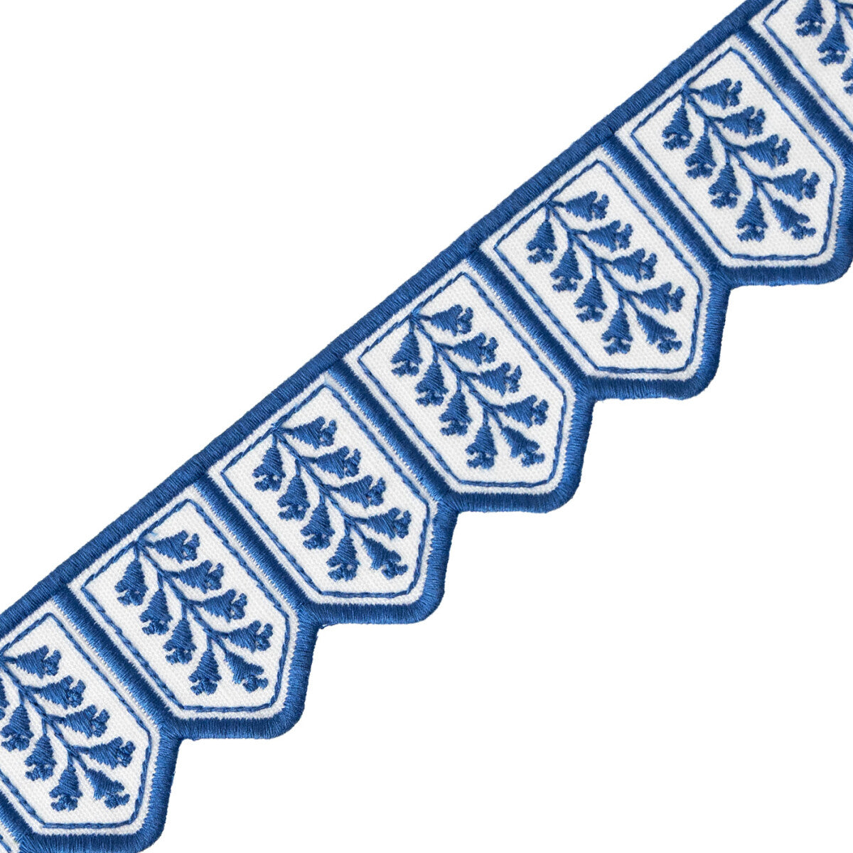 Tropic Embroidered Border — Blue Mirage