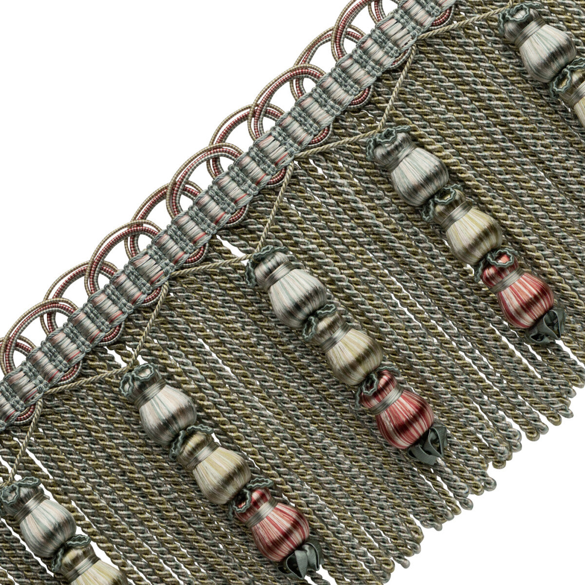 Katerina Beaded Bullion Fringe — Coral Bouquet
