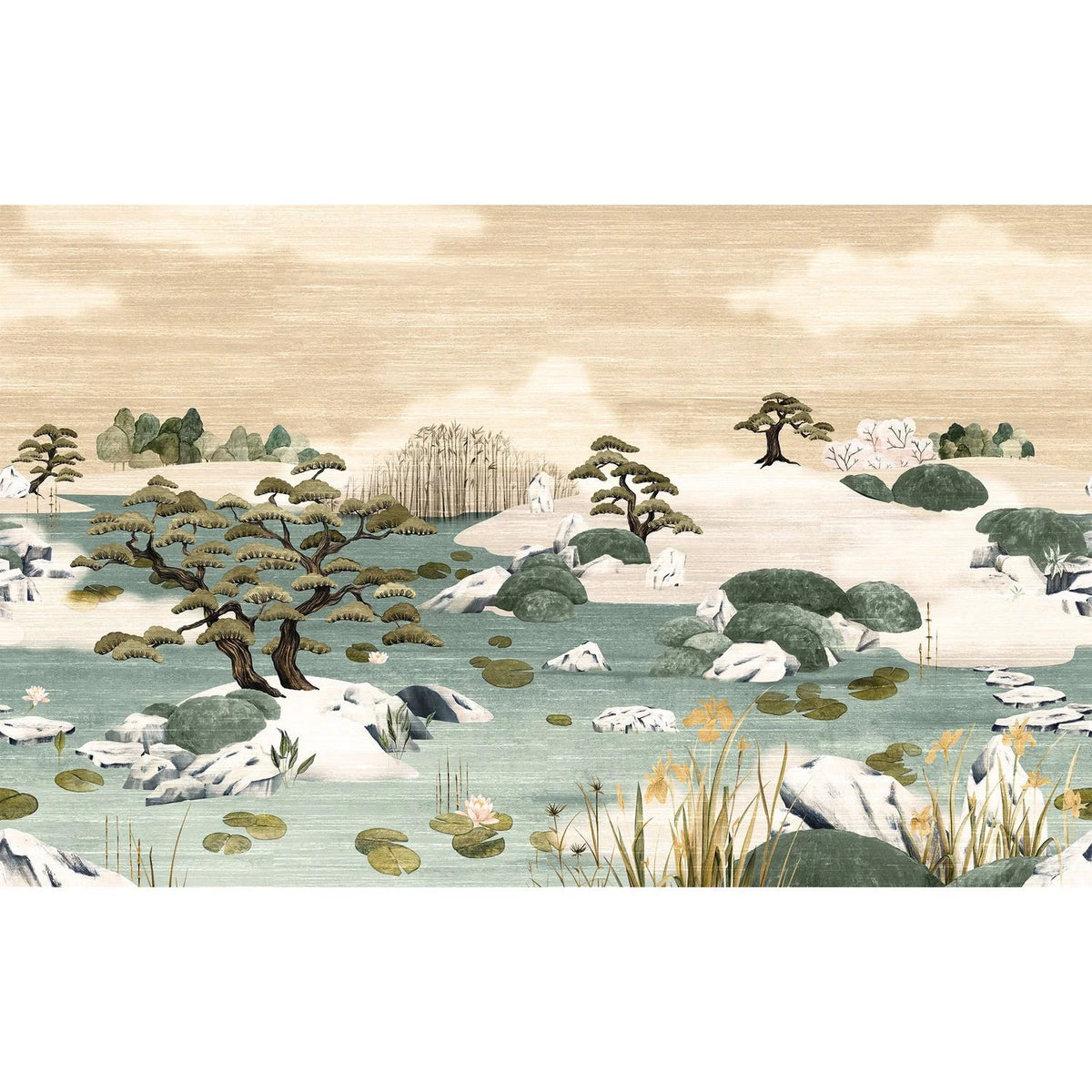 Casamance Adachi wallpanel — Sable Opaline