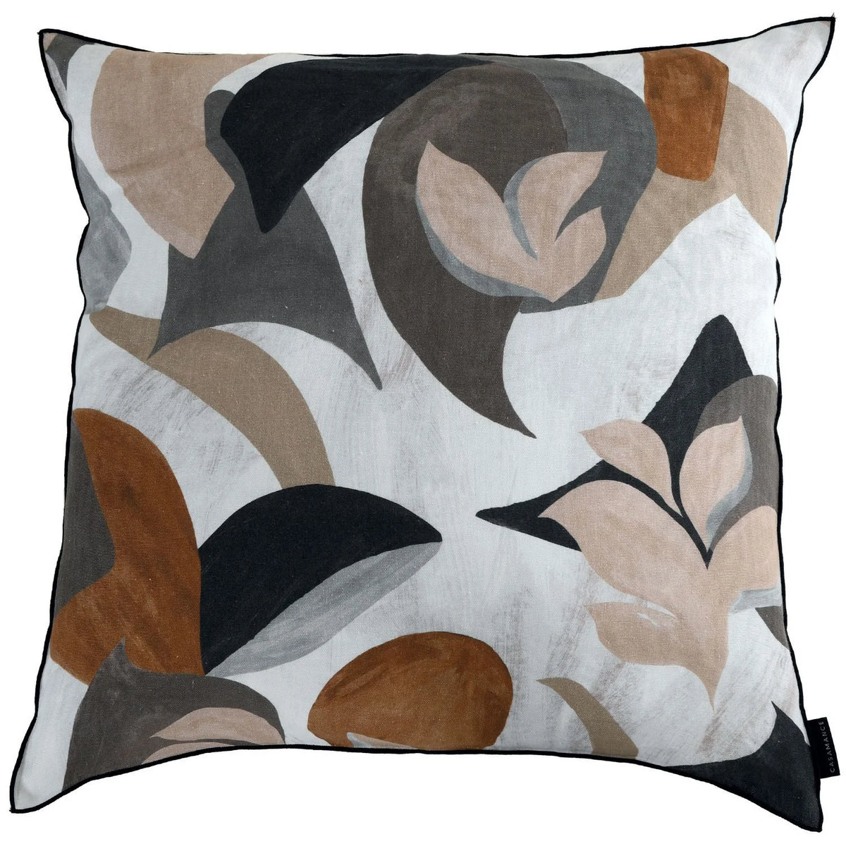 Casamance Air De Fête cushion cover — Noir/Tabac