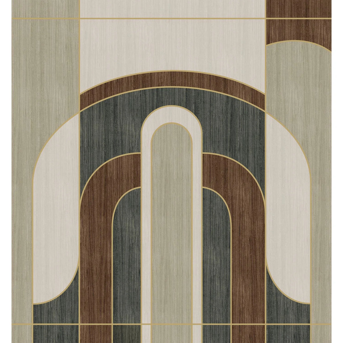 Casamance Alcoves wallpanel — Grège/Vert De Gris