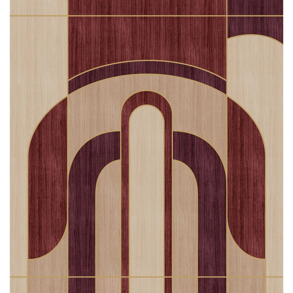 Casamance Alcoves wallpanel — Grège/Pourpre