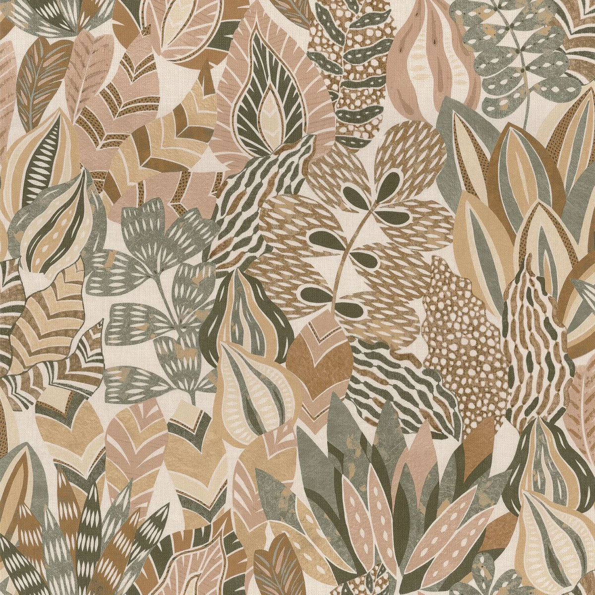 Casamance Alfabia wallpaper — Kaki/Vanille