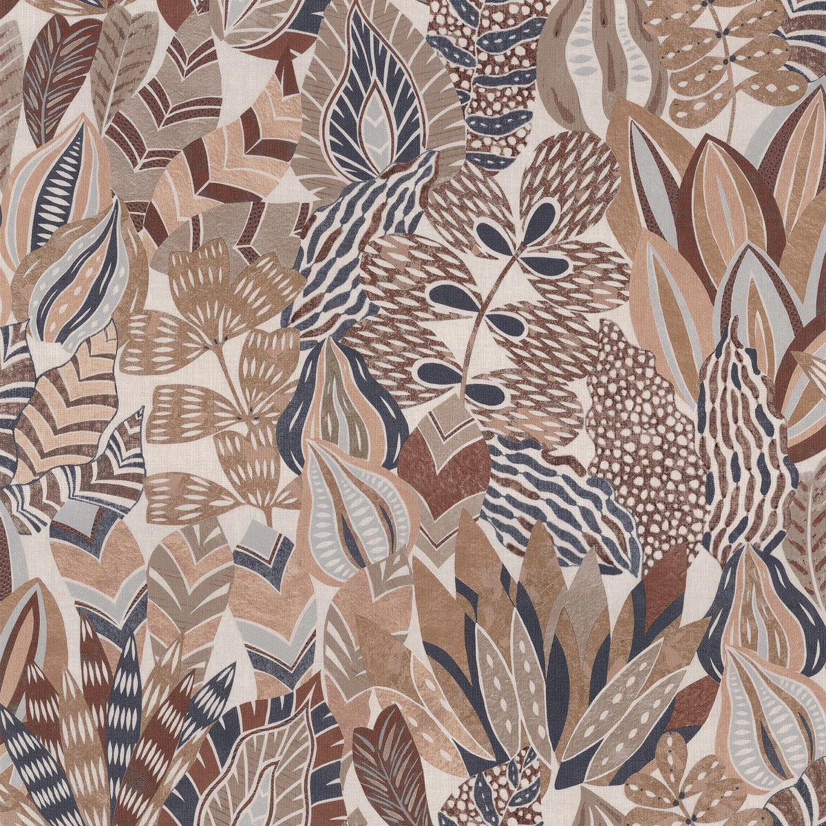 Casamance Alfabia wallpaper — Acajou/Taupe