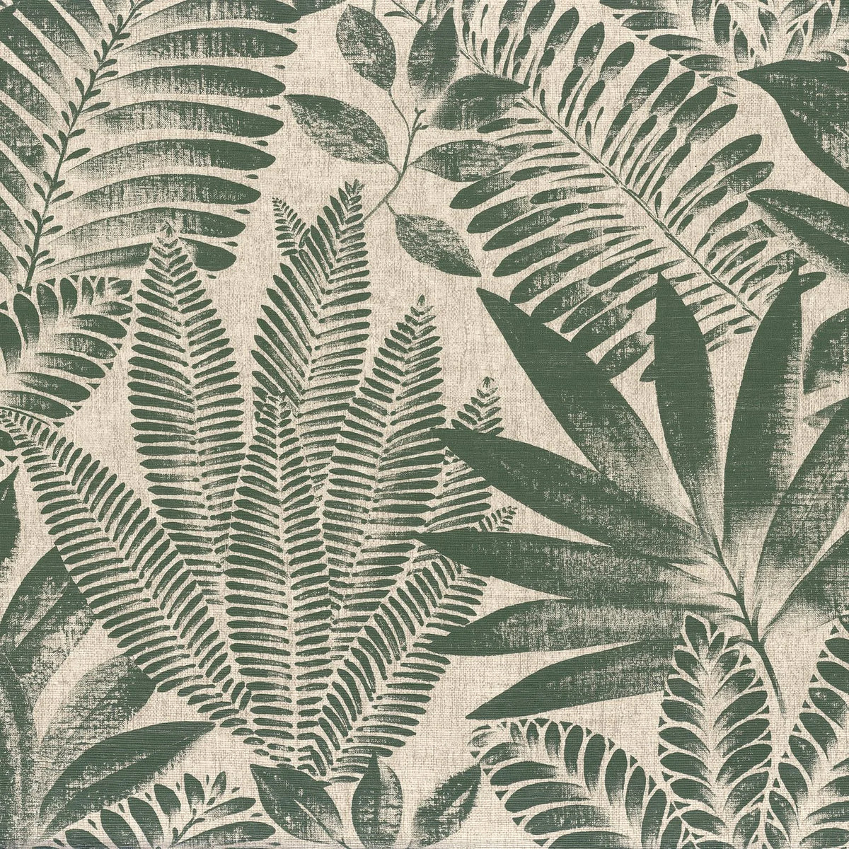 Casamance Aloes wallpaper — Vert Imperial/Grege
