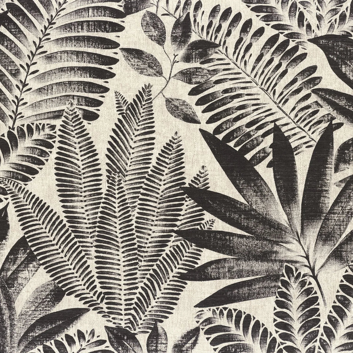 Casamance Aloes wallpaper — Noir/Grege
