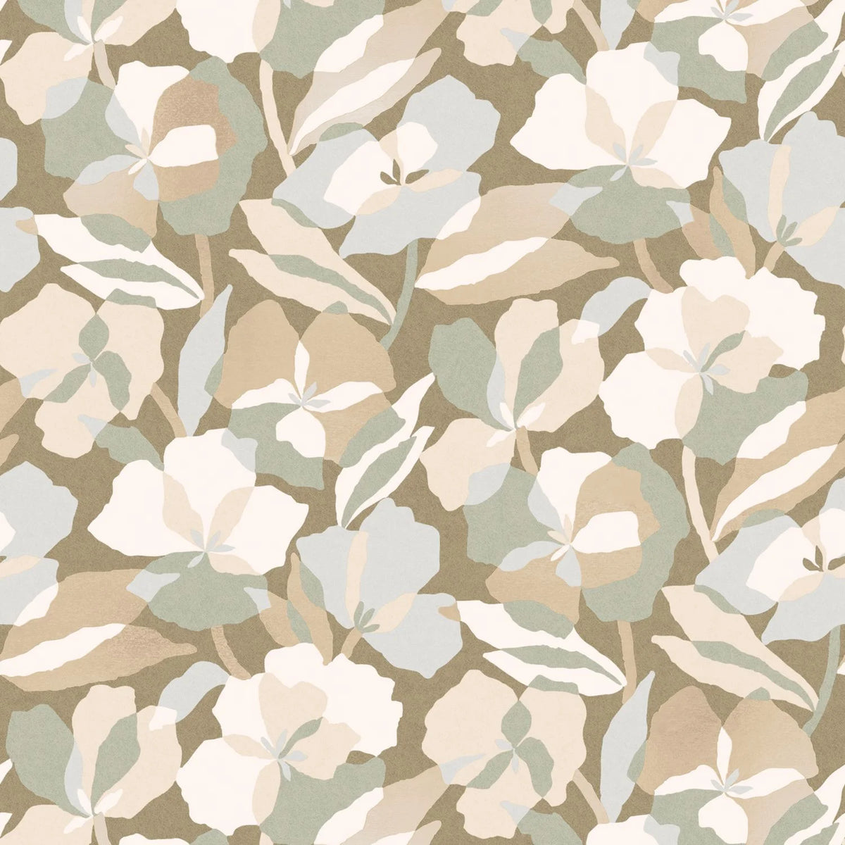 Casamance Amaryllis wallpaper — Sauge/Nacré