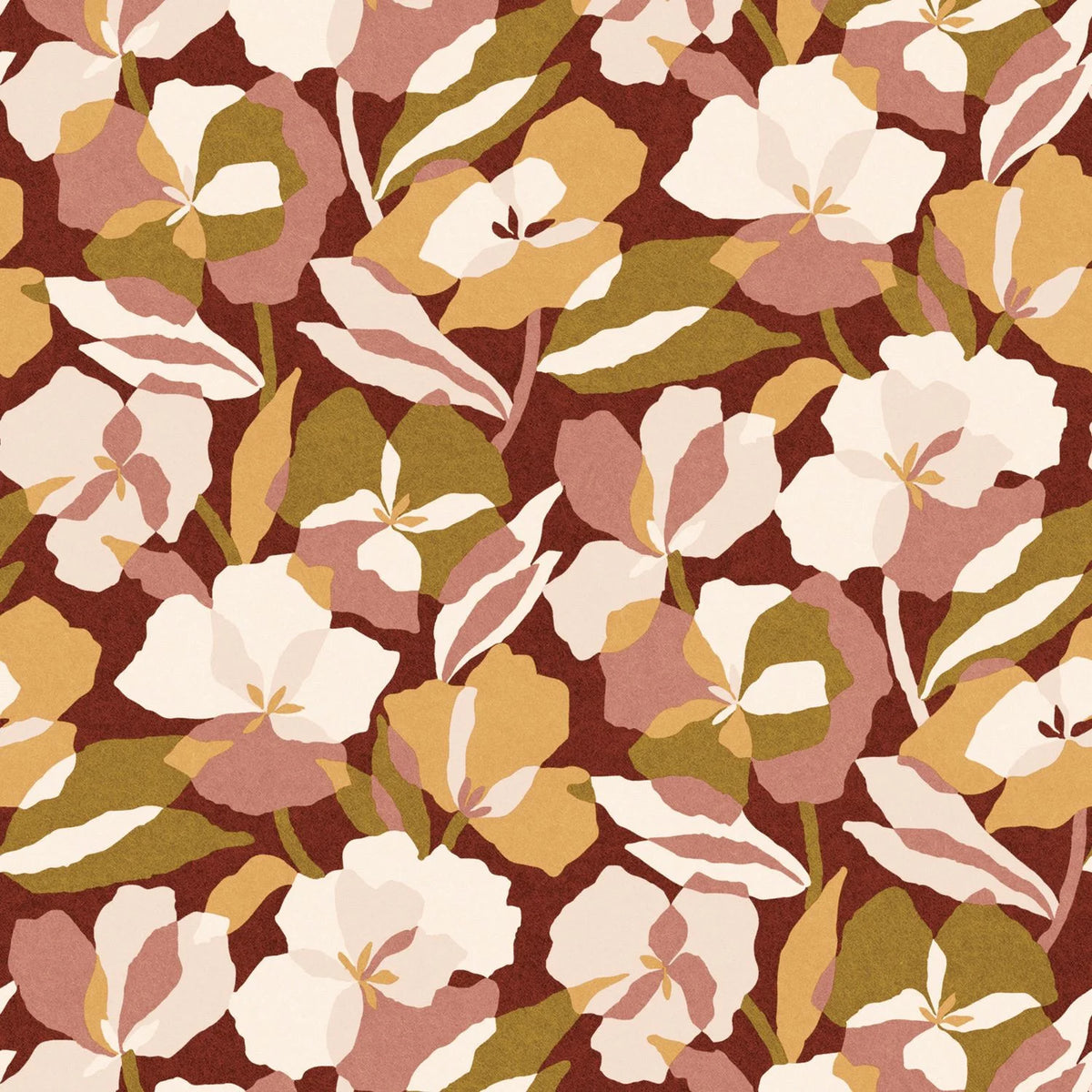 Casamance Amaryllis wallpaper — Grenat/Blush