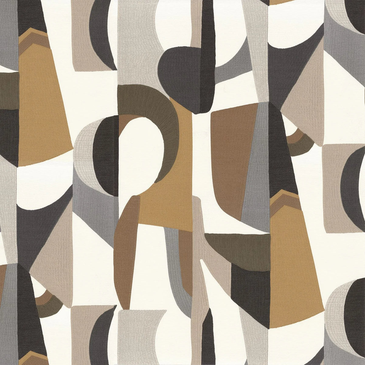 Casamance Assemblage wallpaper — Blanc/Chocolat